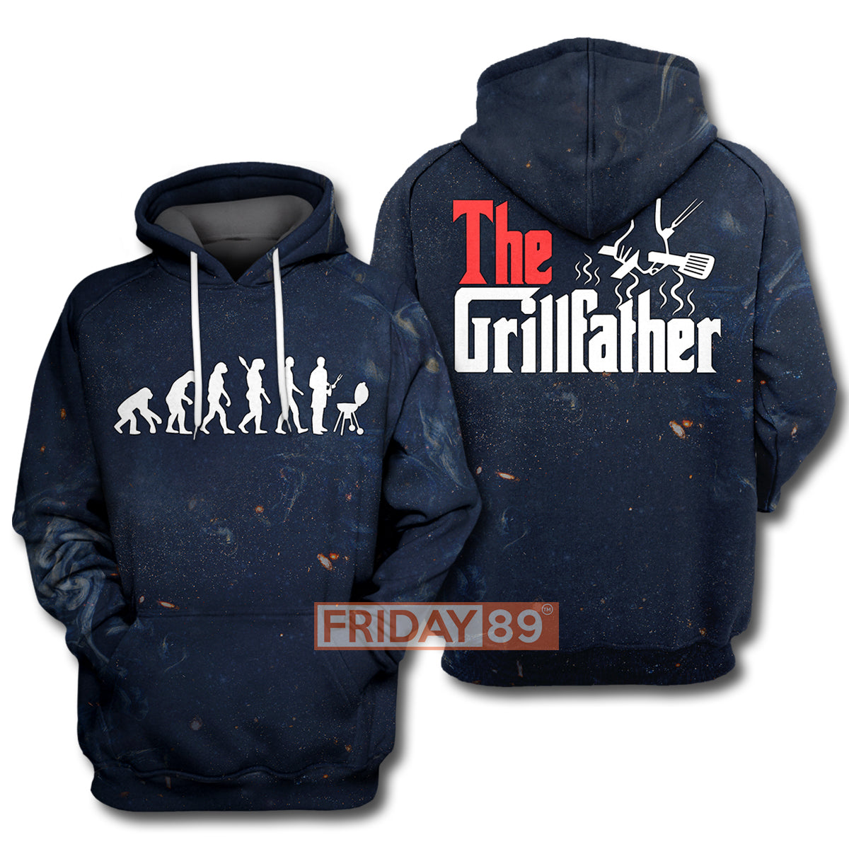 Unifinz Father T-shirt 3D Print The Grillfather BBQ Grill & Smoker T-shirt High Quality Father Hoodie Sweater Tank 2022