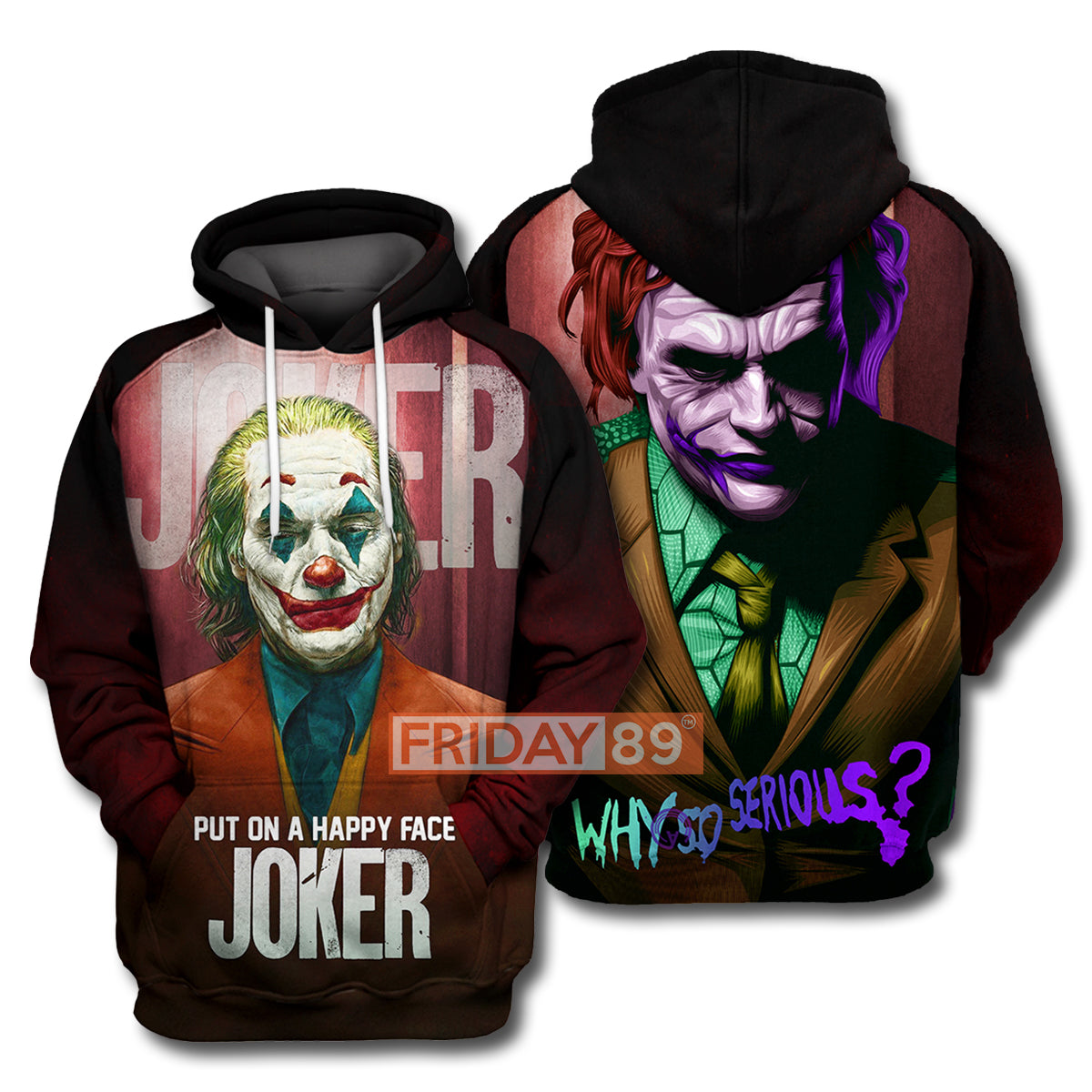 Unifinz DC Joker T-shirt 3D Print Joker Phoenix and H.Ledger T-shirt DC Joker Hoodie Sweater Tank 2022