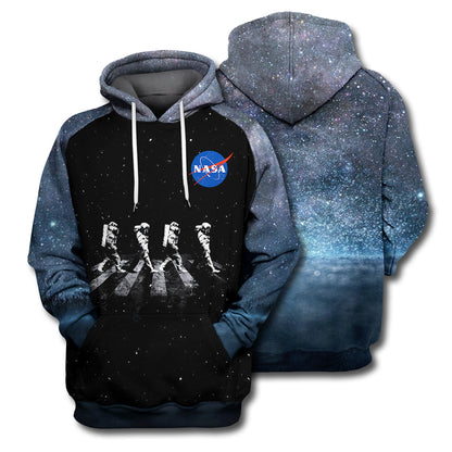 Unifinz NASA T-shirt 3D Print Walking Astronauts In Space T-shirt Amazing NASA Hoodie Sweater Tank 2022