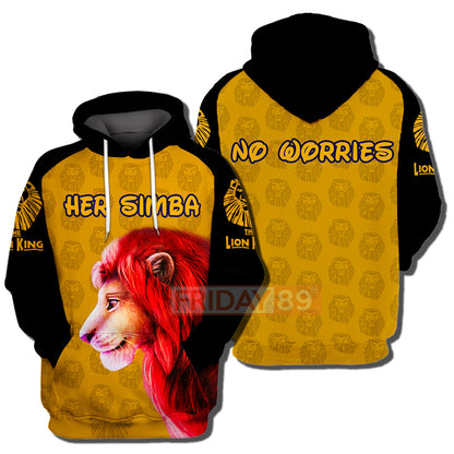 Unifinz DN LK T-shirt Her Simba - No Worries 3D Print T-shirt LK Cosplay Costume DN LK Hoodie Sweater Tank 2022