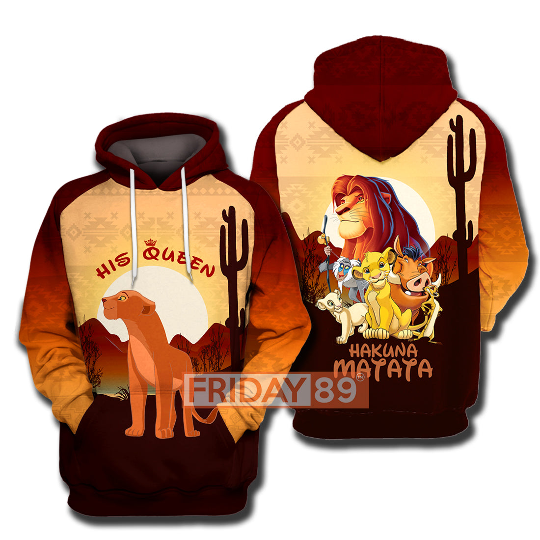 Unifinz DN LK T-shirt His Queen Nala Hakuna Matata T-shirt DN LK Hoodie Sweater Tank DN LK Couple Hoodie 2022