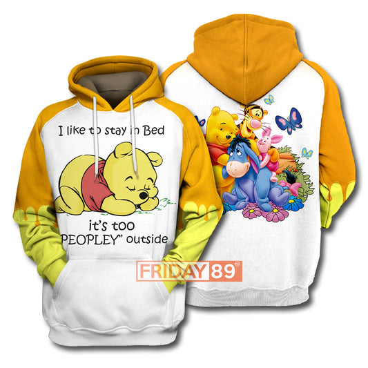 Unifinz DN WTP T-shirt I Like To Stay In Bed - Pooh Bear T-shirt Amazing DN WTP Hoodie Sweater Tank 2022