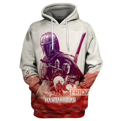 Unifinz SW T-shirt The Faces Of The Mandalorian 3D Print T-shirt Amazing SW Hoodie Sweater Tank 2022