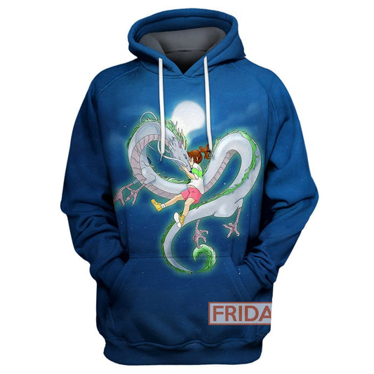 Unifinz GB Spirited Away Hoodie GB Spirited Away Chihiro Dragon T-shirt Amazing GB Shirt Sweater Tank 2022