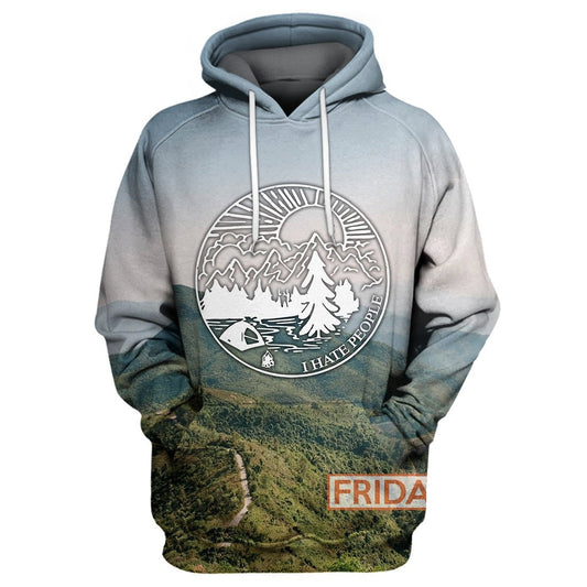 Unifinz Camping T-shirt I Hate People Discover Travel 3D Print T-shirt Amazing Camping Hoodie Sweater Tank 2022