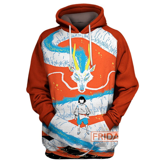 Unifinz GB Hoodie GB Spirited Away Haku And Dragon Art 3D T-shirt Amazing GB Shirt Sweater Tank 2022