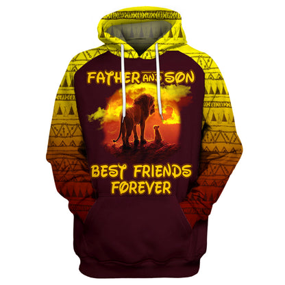 Unifinz DN LK T-shirt Father And Son - Lion King Best Friends Forever T-shirt DN LK Hoodie Sweater Tank 2022