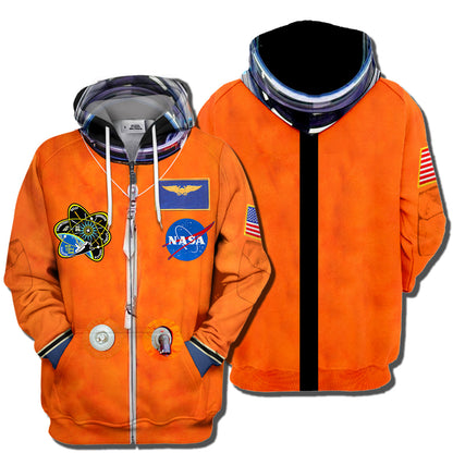 Unifinz NASA Hoodie Astronaut Space Suit Cosplay Costume Orange T-shirt High Quality NASA Shirt Sweater Tank 2023