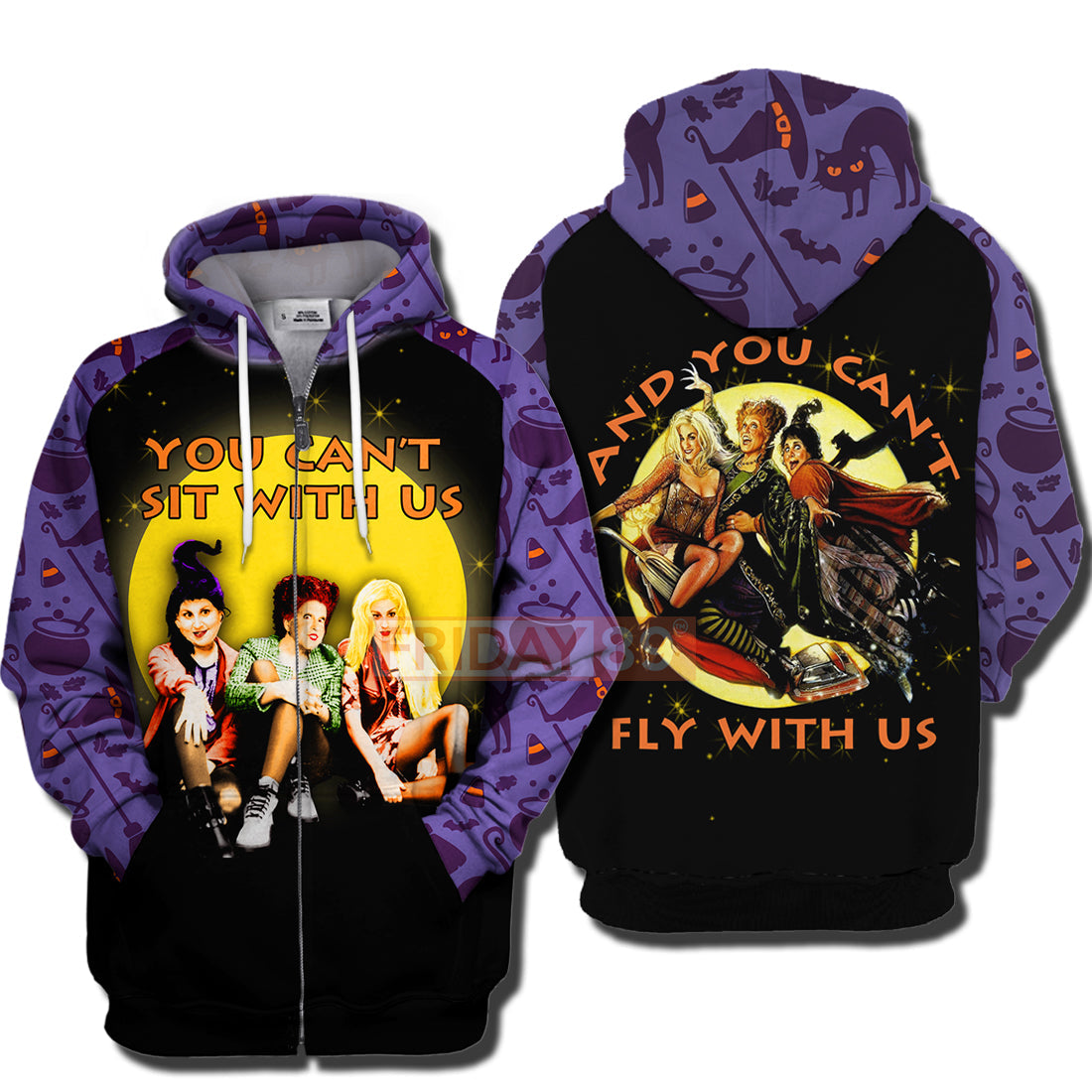 Unifinz Hocus Pocus T-shirt You Can't Sit With Us T-shirt High Quality Hocus Pocus Hoodie Sweater Tank 2023