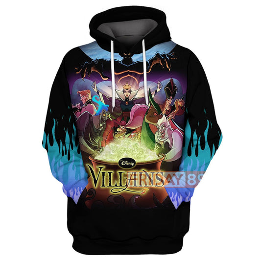 Unifinz DN T-shirt Villains Cartoon Art Evil Queen Maleficent Ursula T-shirt Cool DN Villains Hoodie Sweater Tank 2022