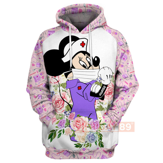 Unifinz DN T-shirt Minnie Nurse Unbreakable Long Sleeve 3D Print T-shirt High Quality DN Nurse Hoodie Sweater Tank 2022