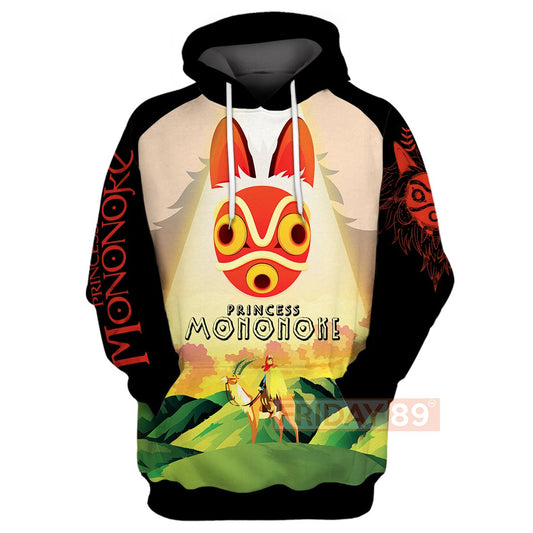 GB Princess Mono Ashitaka And Yakul 3D Print Hoodie T-shirt