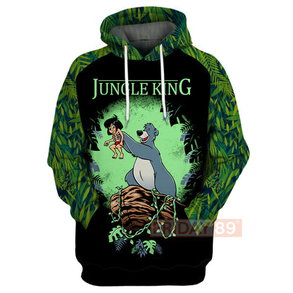 Unifinz DN T-shirt Jungle King The Jungle Book Art 3D Print T-shirt Awesome DN Jungle Book Hoodie Sweater Tank 2022