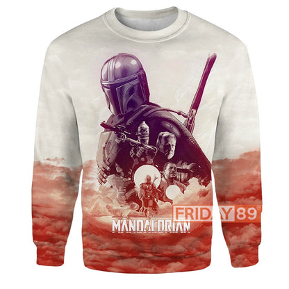 Unifinz SW T-shirt The Faces Of The Mandalorian 3D Print T-shirt Amazing SW Hoodie Sweater Tank 2023