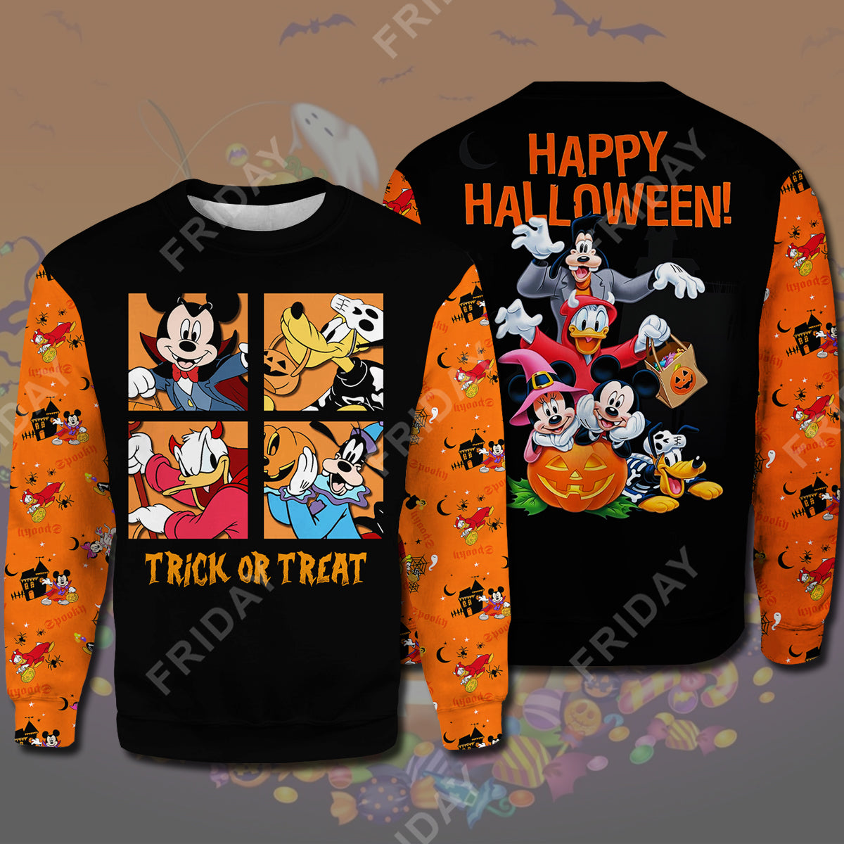 Unifinz DN T-shirt House Trick Or Treat Happy Halloween T-shirt Cute DN MK Mouse Hoodie Sweater Tank DN Halloween Hoodie Shirt 2023