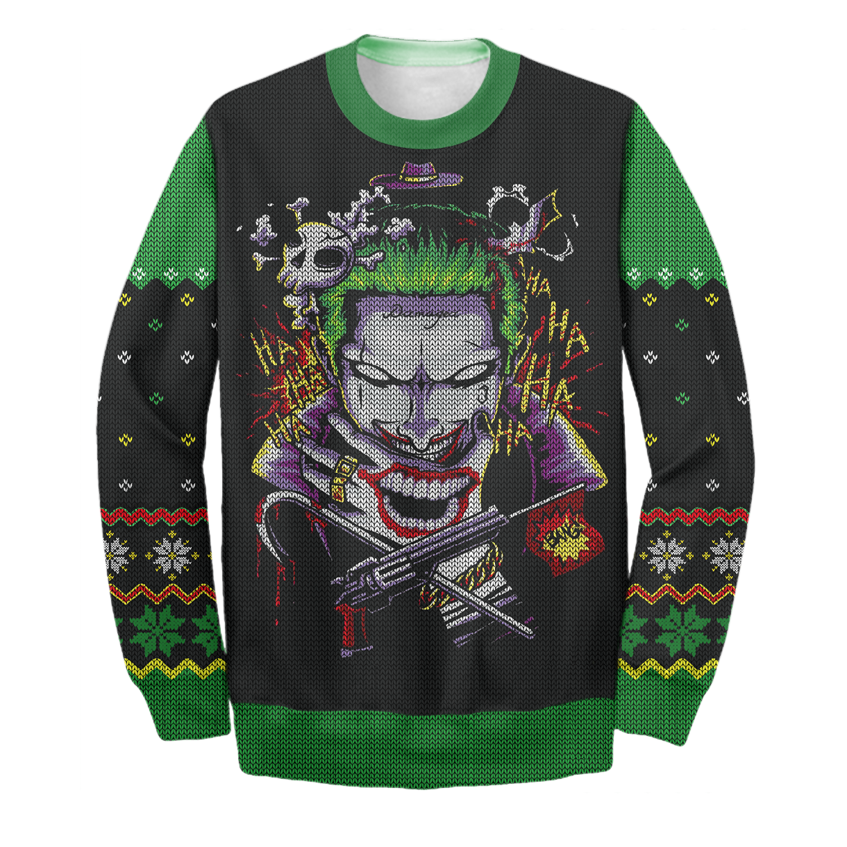 Unifinz DC Joker Sweater J Ugly Long Sleeve Printing Amazing DC Joker Ugly Sweater 2022