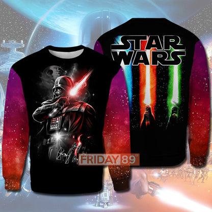 Unifinz SW T-shirt SW Dark Lord D.Vader Lightsaber All Over PRINT T-shirt Awesome SW Hoodie Sweater Tank 2023