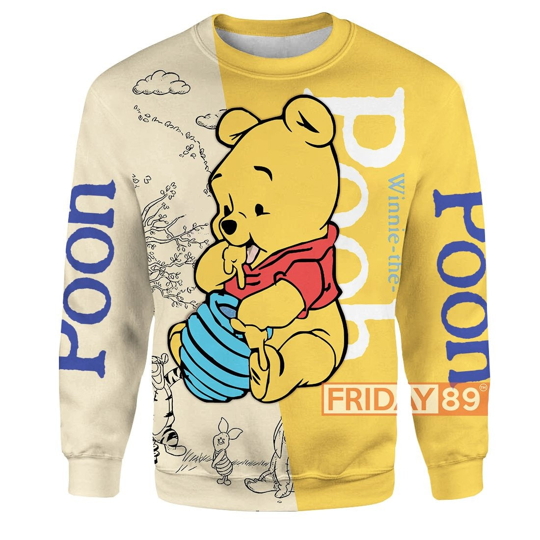 Unifinz DN WTP T-shirt Adorable Winnie-the-Pooh Eating Honey Art 3D Print T-shirt Cute DN WTP Hoodie Sweater Tank 2023