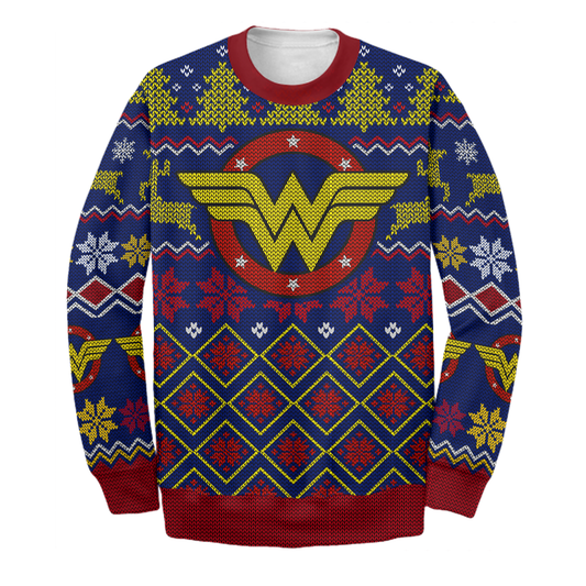 Unifinz DC Wonder Woman Sweater Wonder Woman Ugly Long Sleeve Printing DC Wonder Woman Sweatshirt 2022