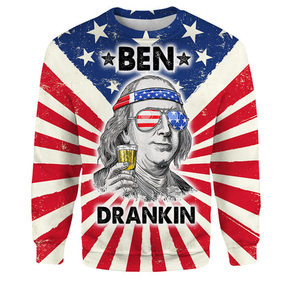 Unifinz 4th Of July Independence Day T-shirt 3D Print Ben Drankin T-shirt Awesome 4th Of July Hoodie Sweater Tank 2022