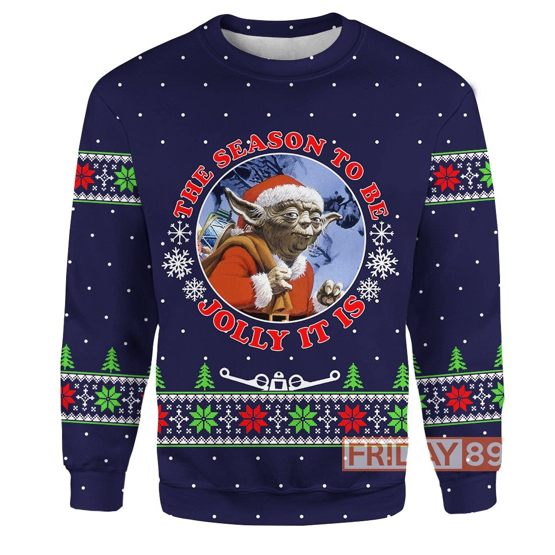 Unifinz SW T-shirt Yoda The Season To Be Jolly It Is Christmas T-shirt Amazing SW Hoodie Sweater Tank 2023