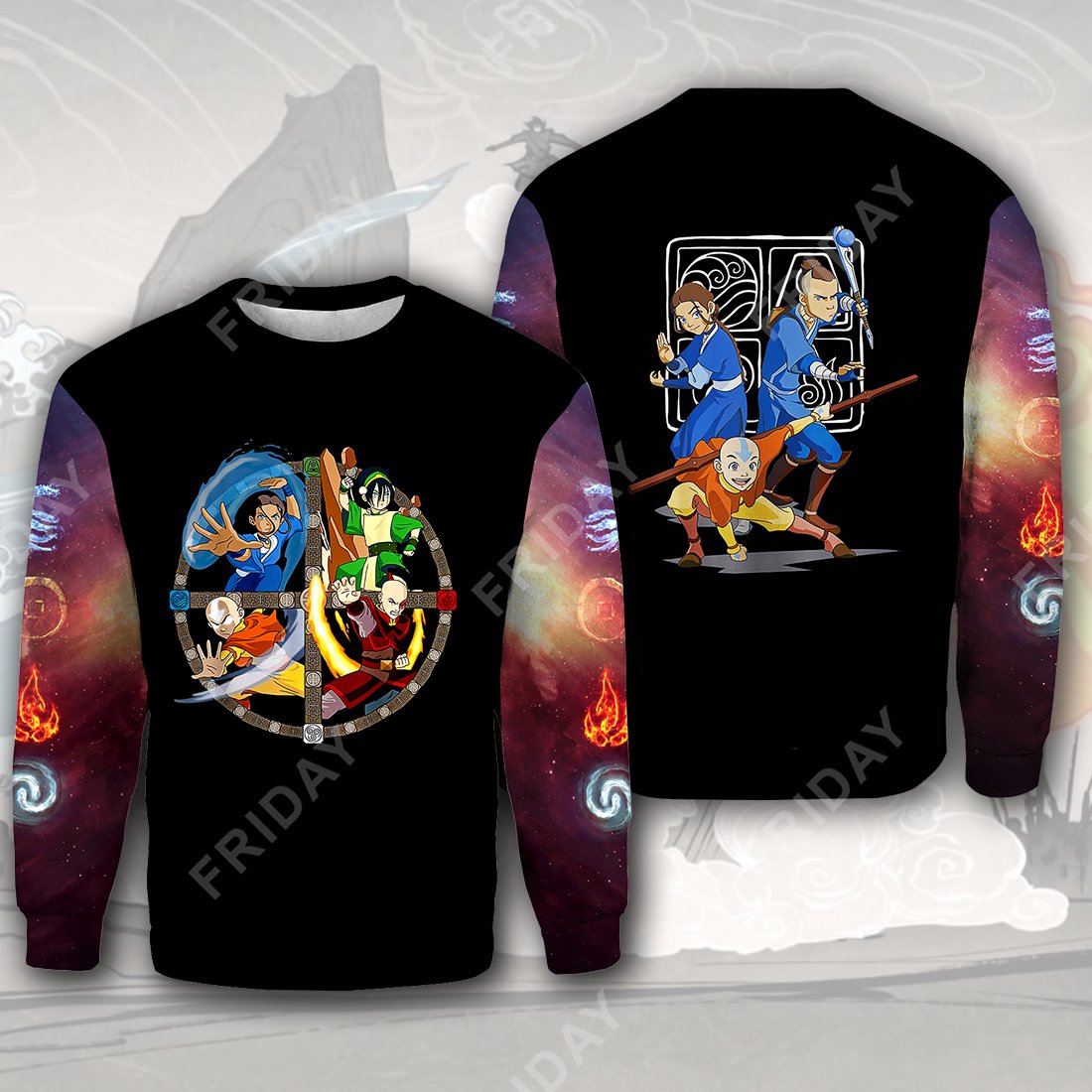 ATLA Master Of The Four Elements 3D Print Hoodie T-shirt