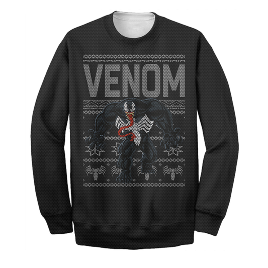 Unifinz Venom MV Sweater Venom Ugly Long Sleeve Christmas Printing Awesome MV Venom Sweatshirt 2022