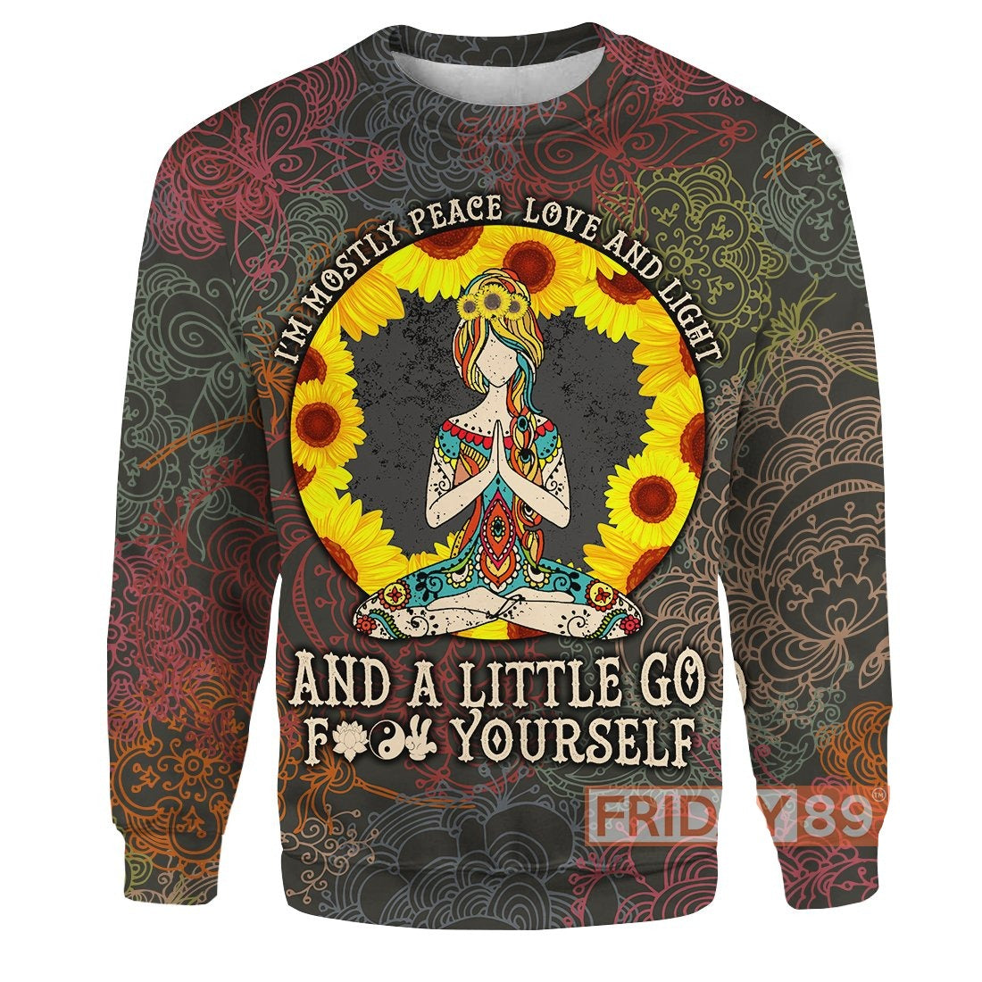 Unifinz Hippie T-shirt I'm Mostly Peace Love And Light T-shirt Awesome Hippie Hoodie Sweater Tank 2023