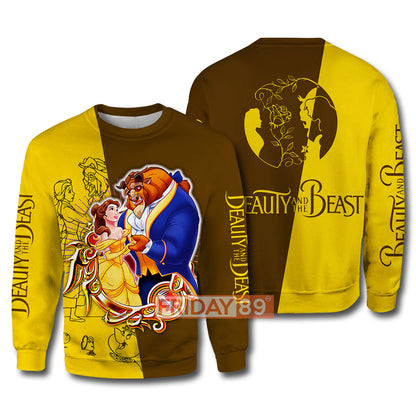 Unifinz DN T-shirt Beauty & The Beast DN Animated Film 3D Print T-shirt Amazing DN Beauty & The Beast Hoodie Sweater Tank 2023