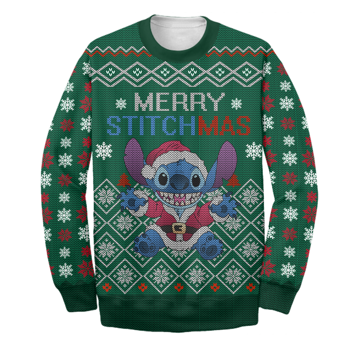 Unifinz Stitch DN Sweater Ugly Long Sleeve - Merry STITCHMAS Printing Stitch DN Ugly Sweater 2022