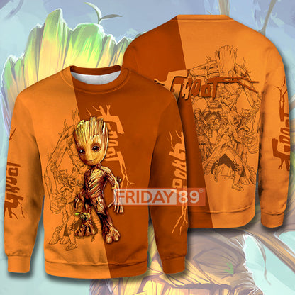 Unifinz MV Hoodie GR Adorable Baby Guardians T-shirt Amazing High Quality MV Groot Shirt Sweater Tank 2023