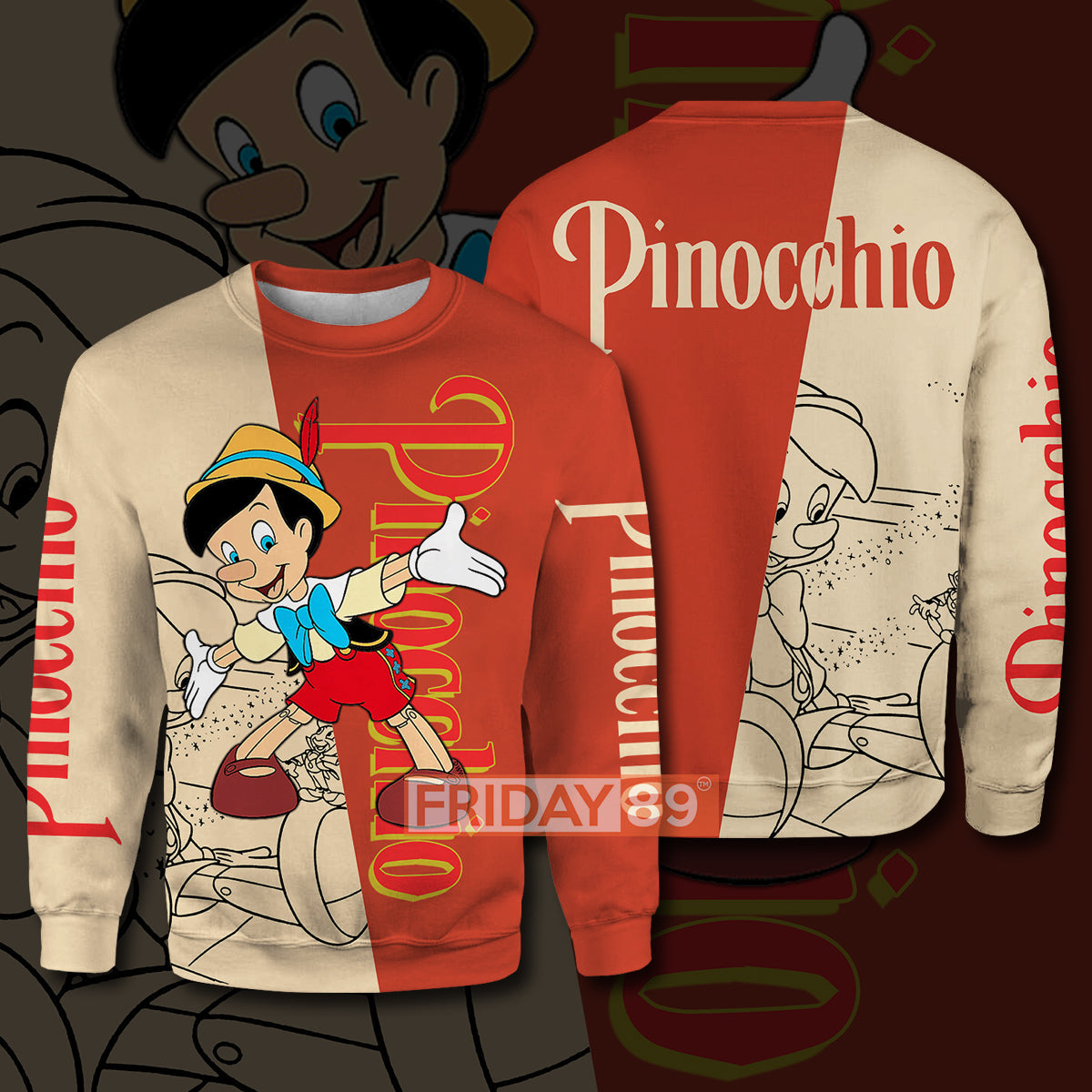 Unifinz Pinocchio DN T-shirt Pinocchio Disney T-shirt Awesome Pinocchio DN Hoodie Sweater Tank 2023