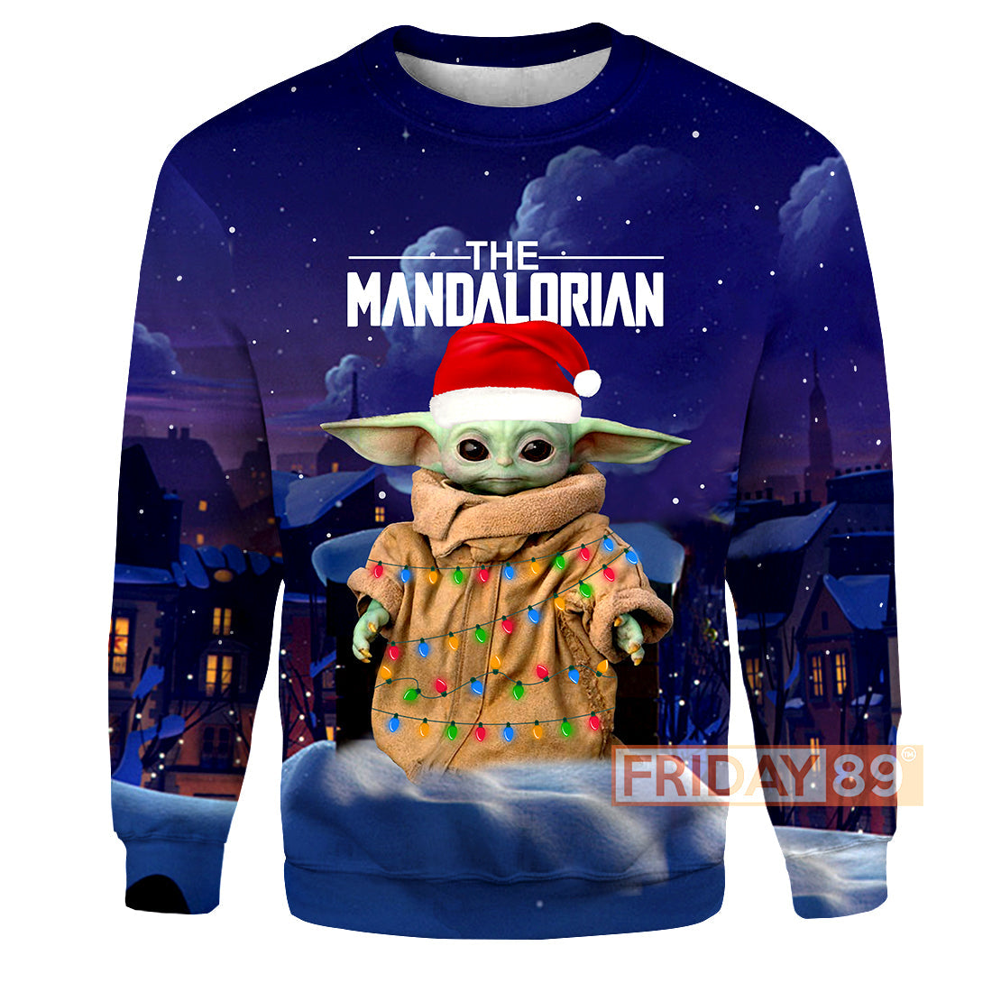 Unifinz SW T-shirt SW Baby Yoda Christmas Light The Mandalorian T-shirt Cute SW Hoodie Sweater Tank 2023