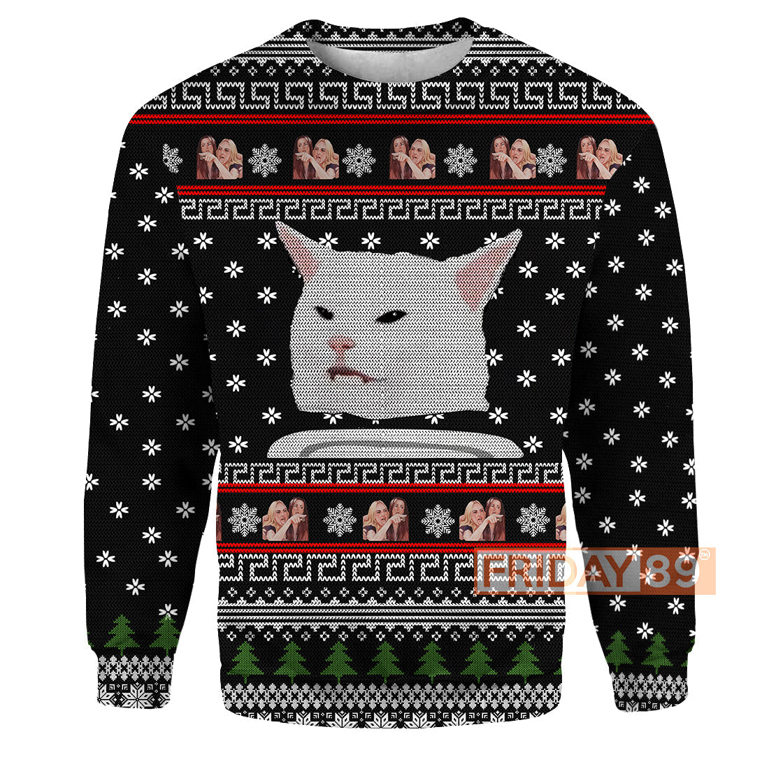 Unifinz Cat T-shirt Cat Meme Woman Yelling Christmas Pattern T-shirt High Quality Cat Hoodie Sweater Tank 2023