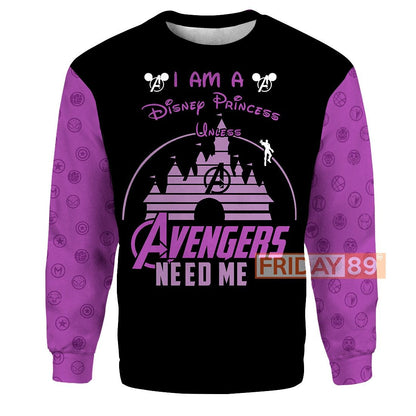 Unifinz DN MV Hoodie I Am A DN Princess Unless Avengers Need Me T-shirt DN MV Shirt Sweater Tank 2023