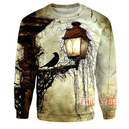 Unifinz Raven Hoodie Poe The Raven Art Nevermore 3D Print Hoodie Cool Raven T-shirt Tank Sweater 2023