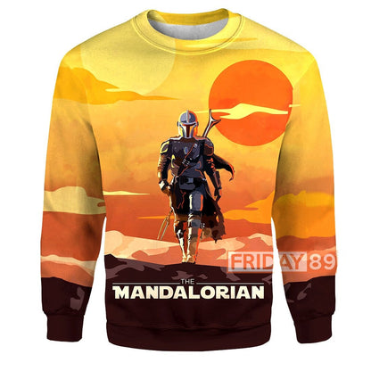 Unifinz SW T-shirt The Mandalorian Walking In The Sun 3D Print T-shirt SW Hoodie Sweater Tank 2023