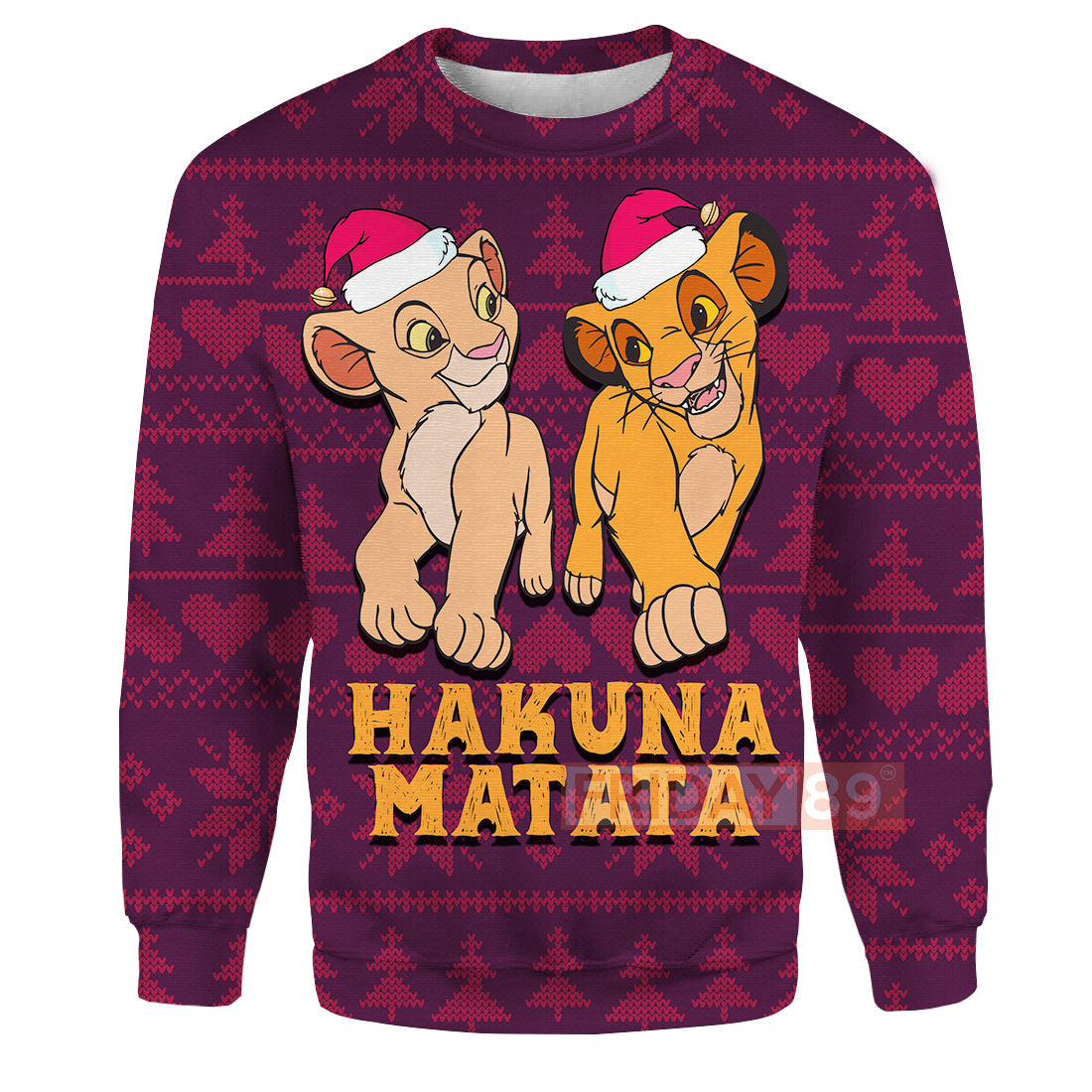 Unifinz DN LK T-shirt Simba & Nala Christmas Pattern T-shirt Cute DN LK Hoodie Sweater Tank 2023