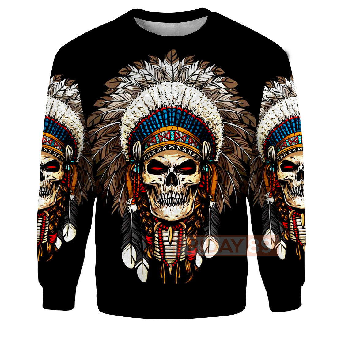 Unifinz Native American Hoodie Native American Skull War Bonnets Headdresses 3D Print T-shirt Native American Shirt Sweater Tank 2023