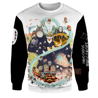 Unifinz GB Hoodie GB All Character Adorable Chibi Art Totoro Spirited Away 3D T-shirt Amazing High Quality GB Shirt Sweater Tank 2023