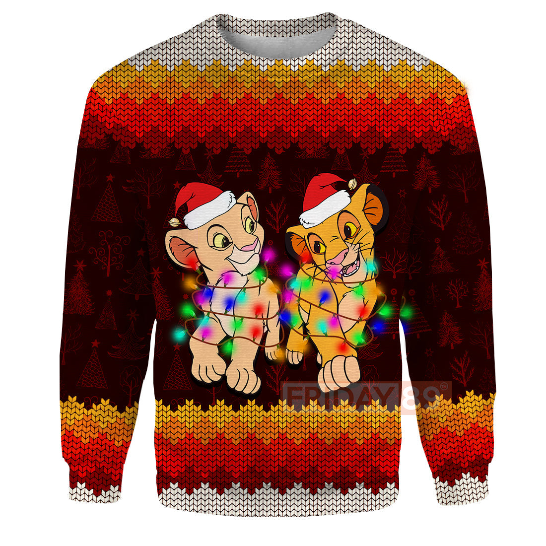 Unifinz DN LK T-shirt Simba & Nala Christmas Light T-shirt Amazing DN LK Hoodie Sweater Tank 2023