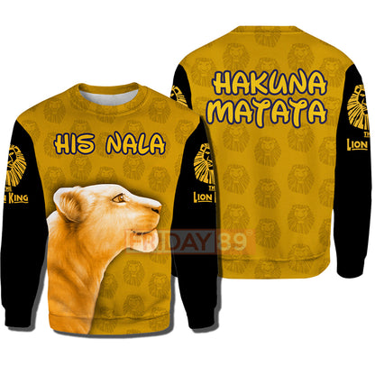 Unifinz DN LK T-shirt His Nala - Hakuna Matata 3D Print T-shirt LK Cosplay Costume DN LK Hoodie Sweater Tank 2024