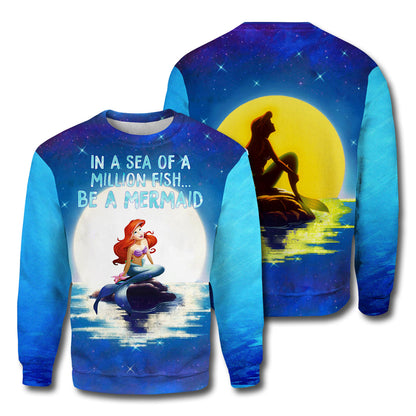 Unifinz DN TLM T-shirt Be A Mermaid 3D Print T-shirt Amazing DN TLM Hoodie Sweater Tank 2023