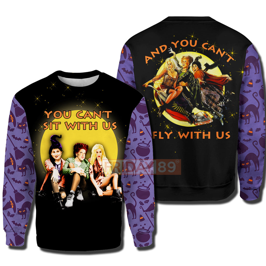 Unifinz Hocus Pocus T-shirt You Can't Sit With Us T-shirt High Quality Hocus Pocus Hoodie Sweater Tank 2024