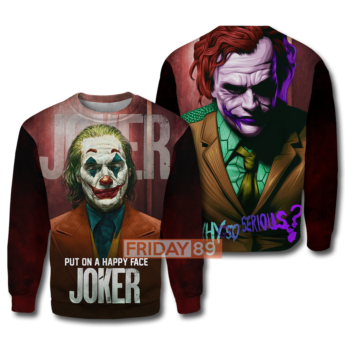 Unifinz DC Joker T-shirt 3D Print Joker Phoenix and H.Ledger T-shirt DC Joker Hoodie Sweater Tank 2023