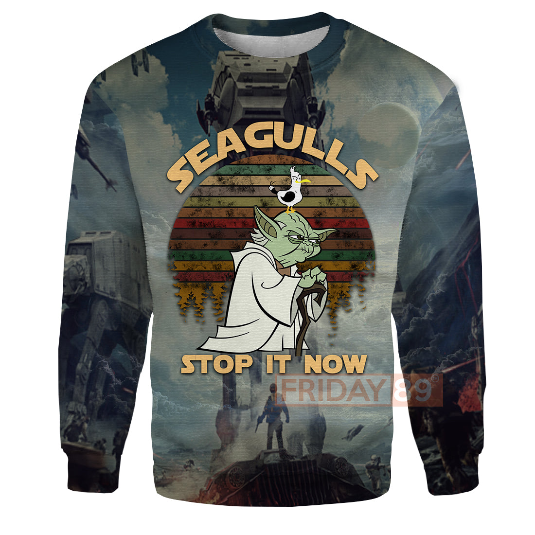 Unifinz SW T-shirt SW Yoda Master Seagulls Stop It Now 3D Print T-shirt Amazing SW Hoodie Sweater Tank 2023