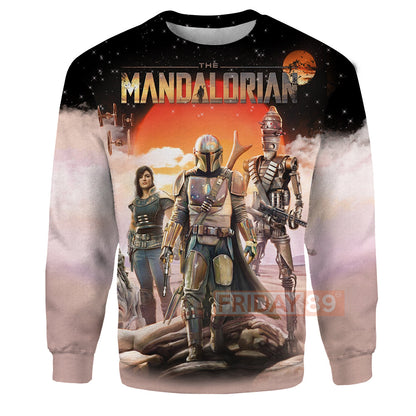 Unifinz SW T-shirt The Mandalorian Characters All Over Print T-shirt Awesome SW Hoodie Sweater Tank 2023