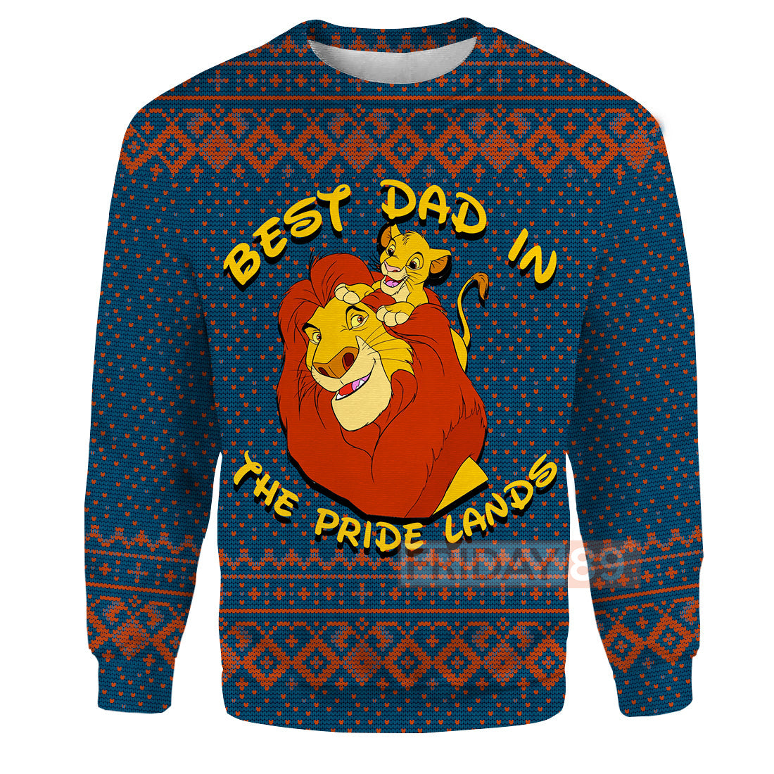 Unifinz DN LK T-shirt Best Dad In The Pride Lands - Simba & Mufasa T-shirt DN LK Hoodie Sweater Tank 2023