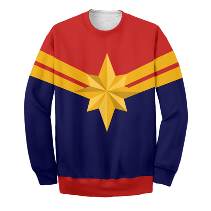 Unifinz MV Hoodie Captain Marvel Tie 3D Print T-shirt Awesome MV Shirt Sweater Tank 2024