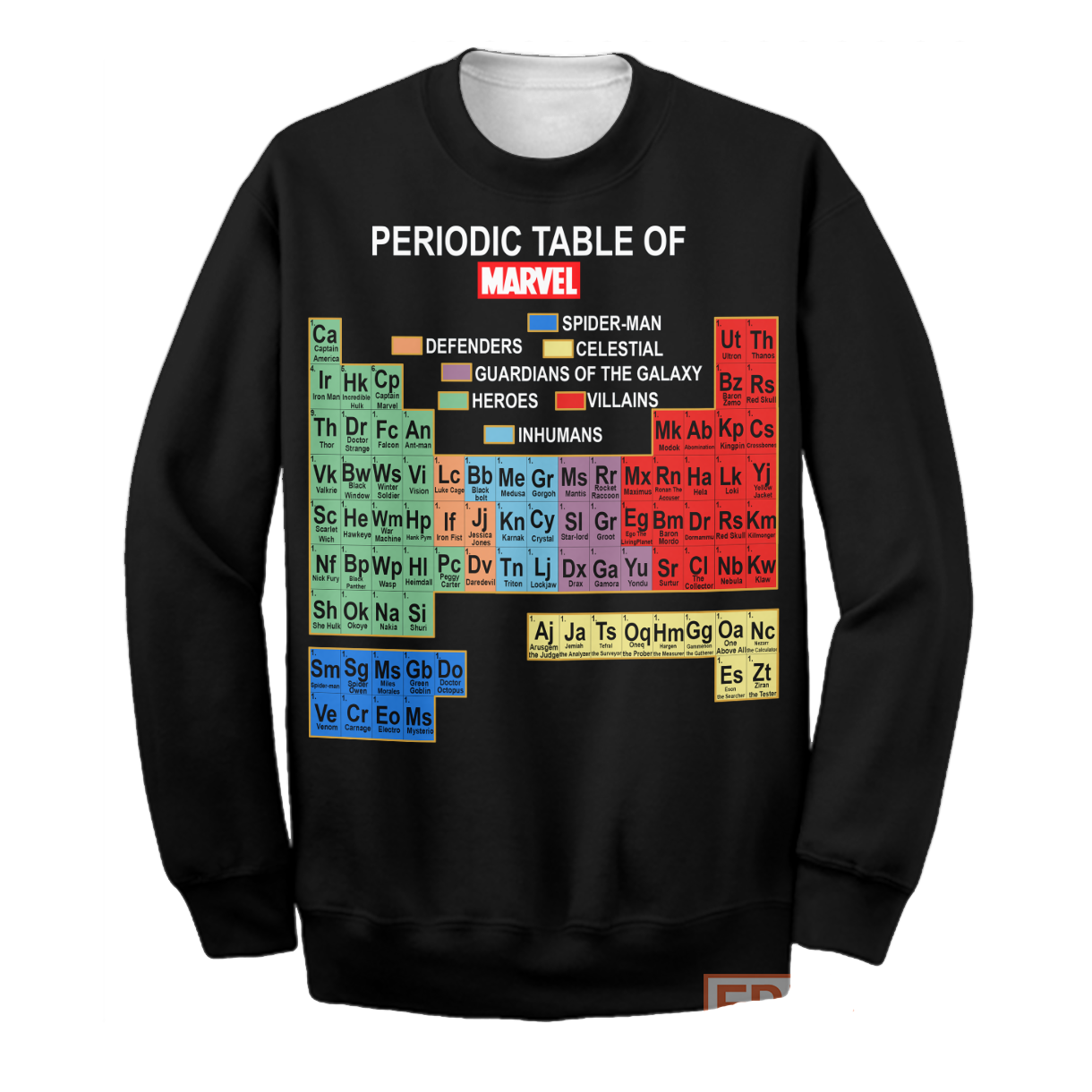 Unifinz MV Hoodie Periodic Table Of Marvel T-shirt MV Shirt Sweater Tank 2024